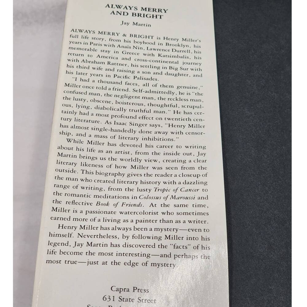 Always Merry and Bright Life of Henry Miller By Jay Martin Biography Vintage - Picture 10 of 12